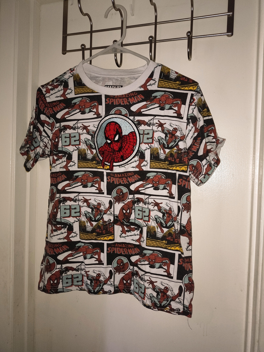 Marvel Spider-Man Allover Comic Panel Tee - Red, White, Black